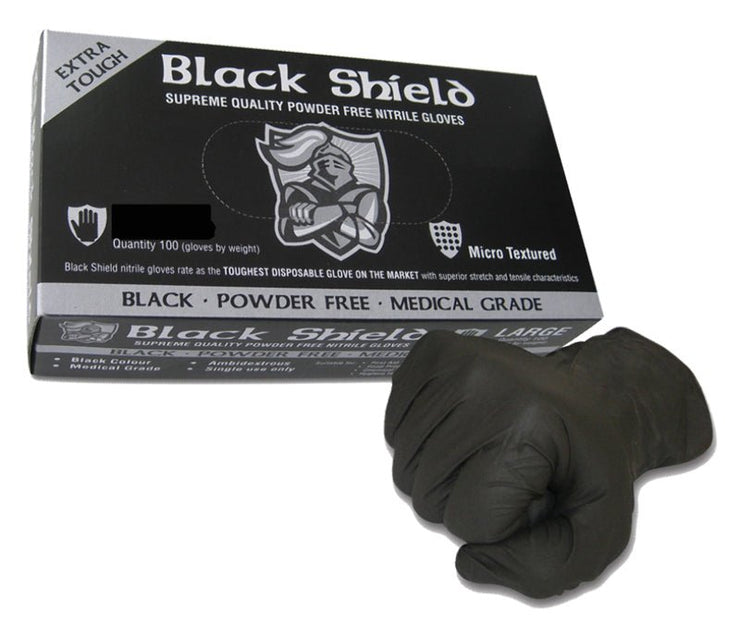 Black Shield Heavy Duty Nitrile Gloves - AutoFX Car Care Products
