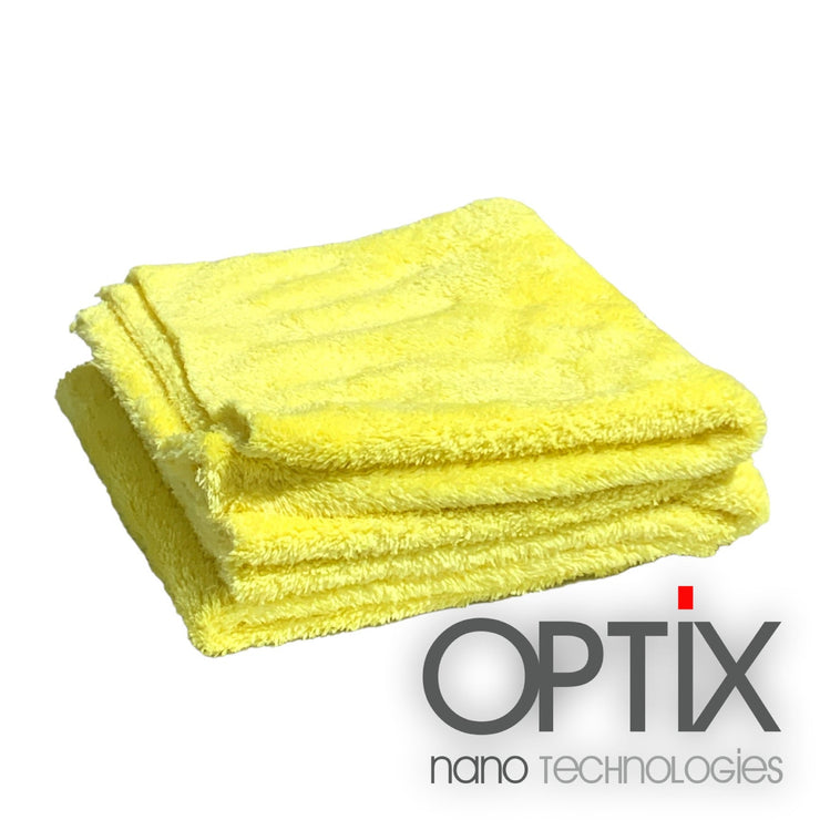 OPTiX Fluffy 350gsm Edgeless Yellow Microfibre Cloths - AutoFX WA Car Care Products